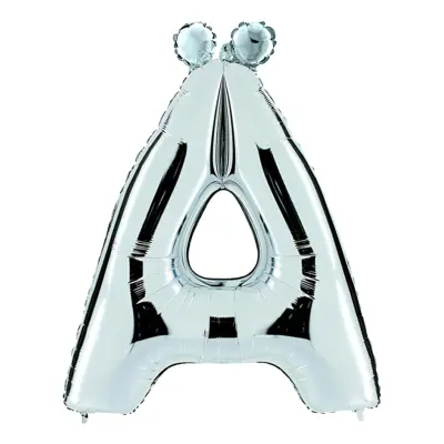 Bokstavsballong Silver Metallic - Bokstav Ä