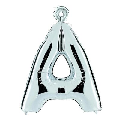 Bokstavsballong Silver Metallic - Bokstav Å