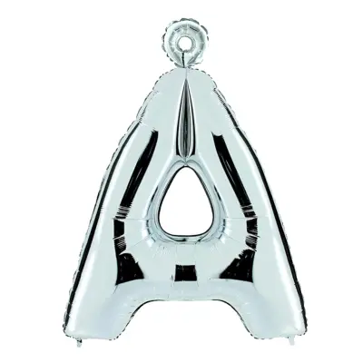 Bokstavsballong Silver Metallic - Bokstav Å
