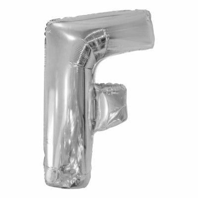 Bokstavsballong Silver Metallic - Bokstav F