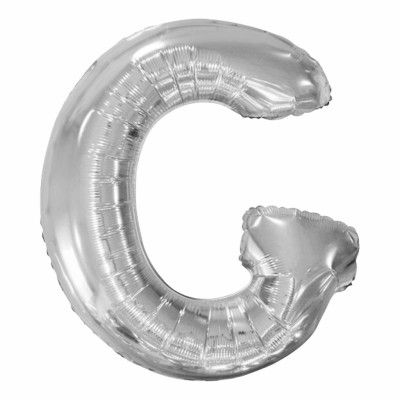Bokstavsballong Silver Metallic - Bokstav G