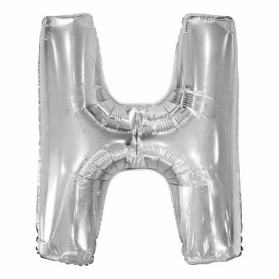 Bokstavsballong Silver Metallic - Bokstav H