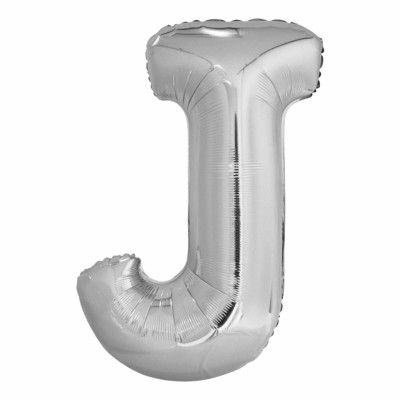 Bokstavsballong Silver Metallic - Bokstav J