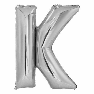 Bokstavsballong Silver Metallic - Bokstav K