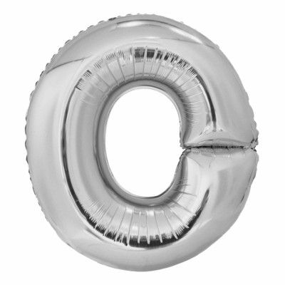 Bokstavsballong Silver Metallic - Bokstav O