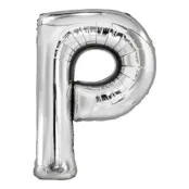 Bokstavsballong Silver Metallic - Bokstav P