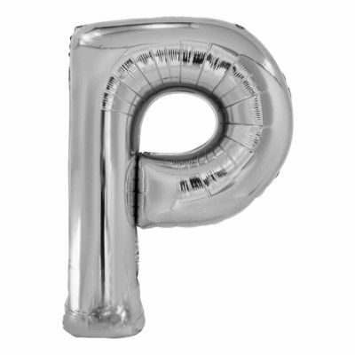 Bokstavsballong Silver Metallic - Bokstav P