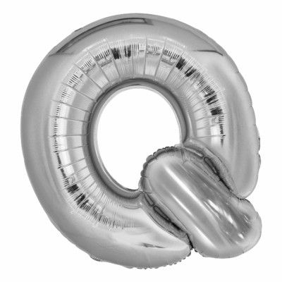 Bokstavsballong Silver Metallic - Bokstav Q