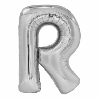 Bokstavsballong Silver Metallic - Bokstav R