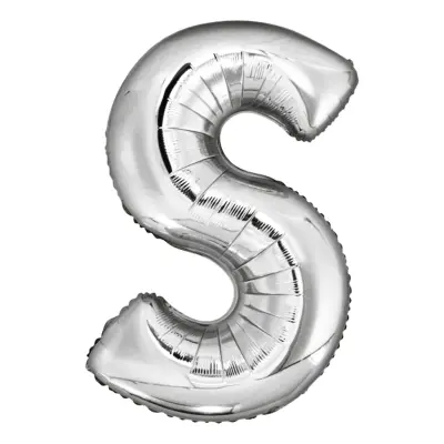 Bokstavsballong Silver Metallic - Bokstav S