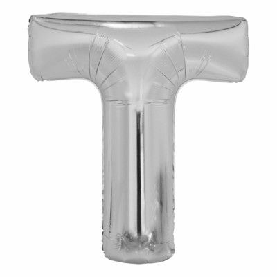 Bokstavsballong Silver Metallic - Bokstav T