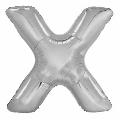 Bokstavsballong Silver Metallic - Bokstav X