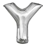 Bokstavsballong Silver Metallic - Bokstav Y
