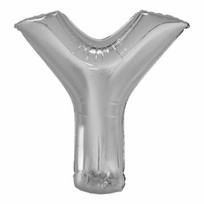 Bokstavsballong Silver Metallic - Bokstav Y