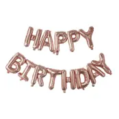 Bokstavsballonger Happy Birthday Roséguld
