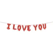 Bokstavsballong"I LOVE YOU"Röd 260x40cm