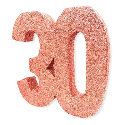 Bordsdekoration Siffra 30 Roséguld Glitter