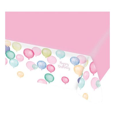 Bordsduk Ballonger Happy Birthday Pastell