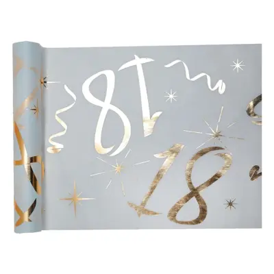 Bordslöpare 18 Vit/Guld