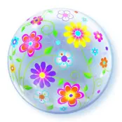 Bubblaballong färgglada blommor