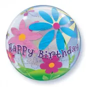 Bubblaballong Happy Birthday&blommor