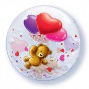 Bubblaballong nallebjörn och hjärtan