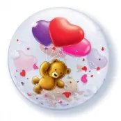 Bubblaballong nallebjörn och hjärtan