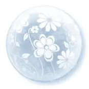 Bubblaballong vita blommor