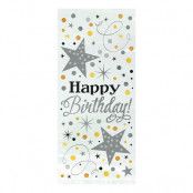 Cellofanpåsar Glitter Happy Birthday - 20-pack