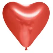 Chrome Mirror Hjärtballonger Röd 6-pack