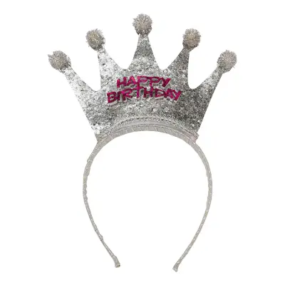 Diadem Happy Birthday med Krona - One size