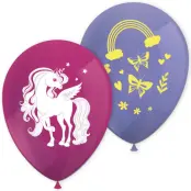 Enhörning Regnbåge Ballonger 8-pack