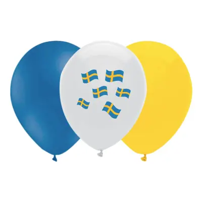 Flaggballonger Sverige - 10-pack