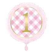 Folieballong 1 År Rosa