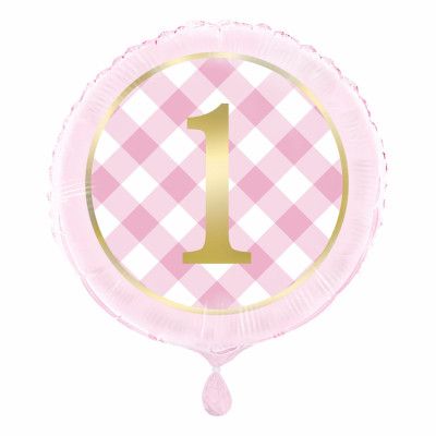 Folieballong 1 År Rosa