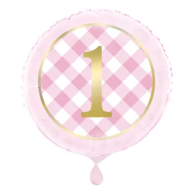 Folieballong 1 År Rosa