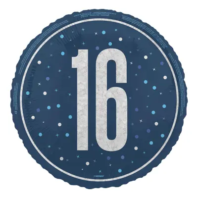 Folieballong 16 Blå/Silver