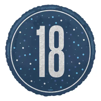 Folieballong 18 Blå/Silver