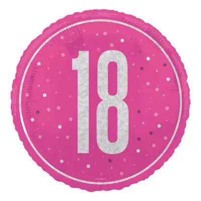 Folieballong 18 Rosa/Silver
