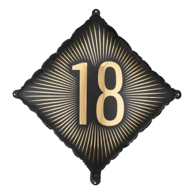 Folieballong 18 Svart/Guld