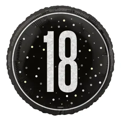 Folieballong 18 Svart/Silver