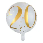 Folieballong 20 Vit/Guld