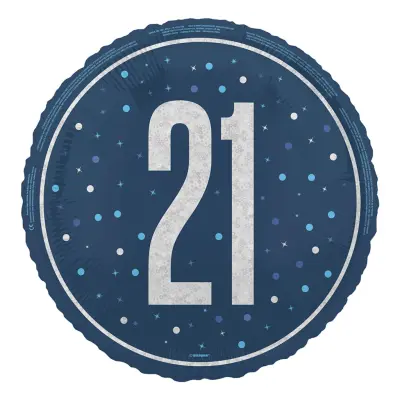 Folieballong 21 Blå/Silver