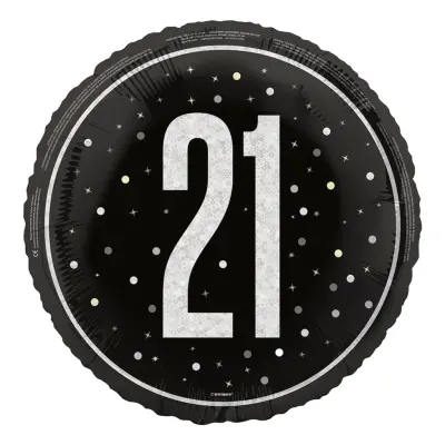 Folieballong 21 Svart/Silver