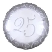 Folieballong 25 Silverbröllop