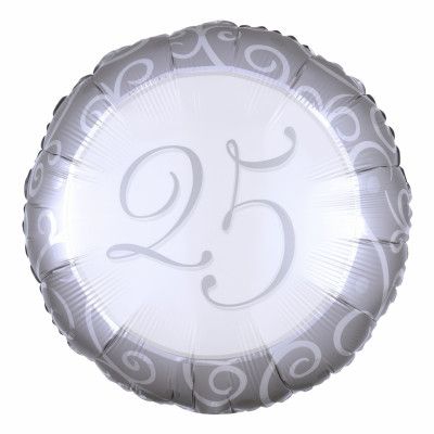 Folieballong 25 Silverbröllop