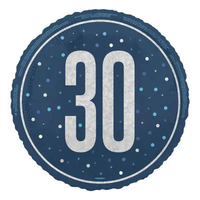 Folieballong 30 Blå/Silver