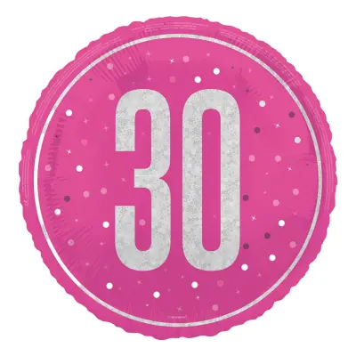 Folieballong 30 Rosa/Silver