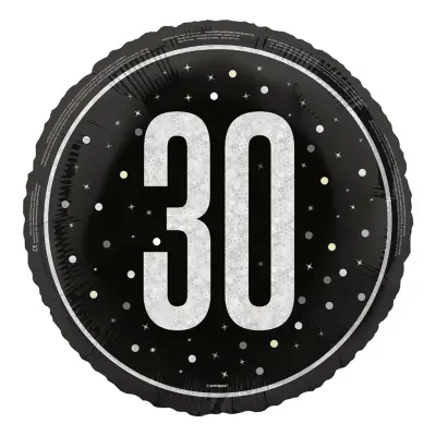 Folieballong 30 Svart/Silver