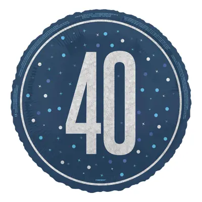 Folieballong 40 Blå/Silver